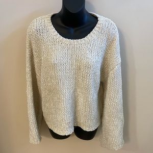 Chunky Off-White Sweater with Flare Sleeves